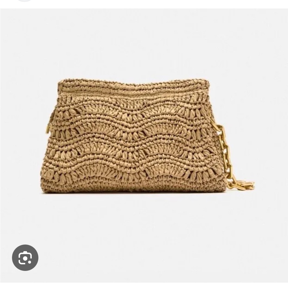 ZARA Rattan Bag with brass